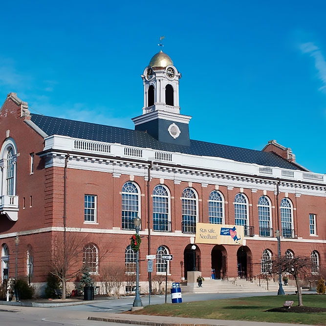 needham town hall square